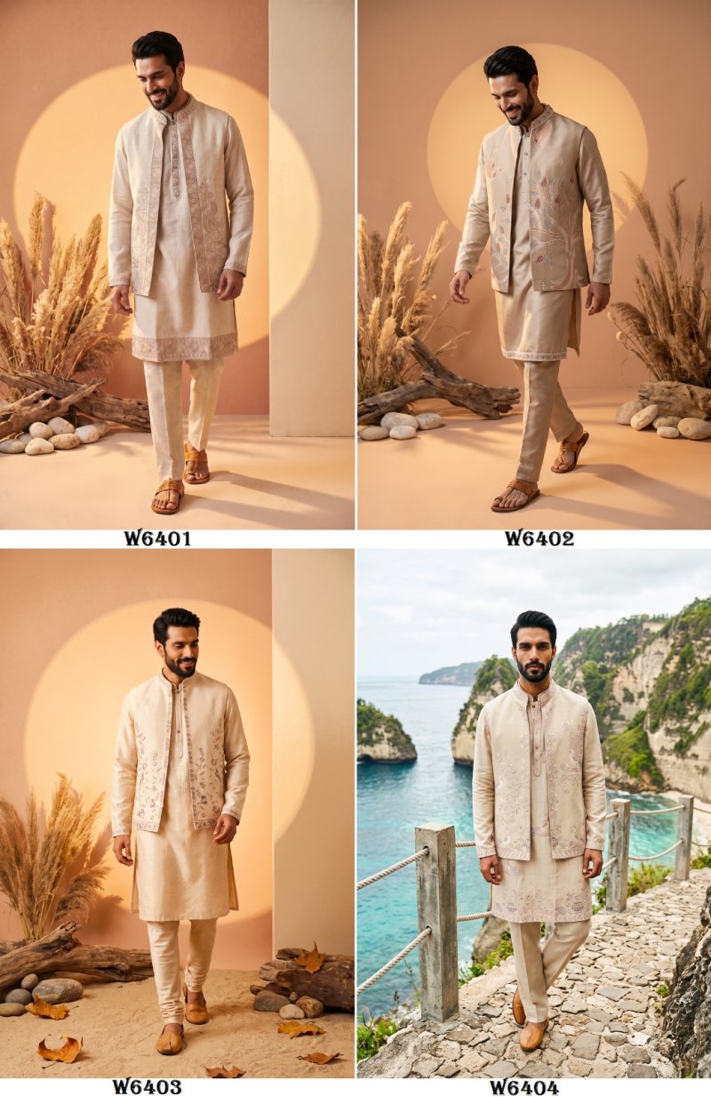 Outluk Wedding Vol 64 Linen Embroidery Mens Indo Western